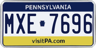 PA license plate MXE7696