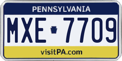 PA license plate MXE7709