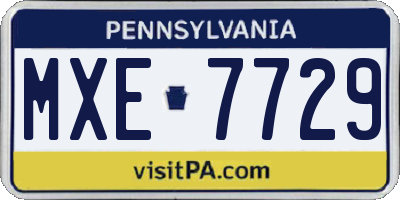 PA license plate MXE7729