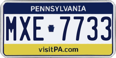 PA license plate MXE7733