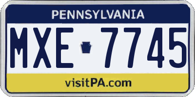 PA license plate MXE7745