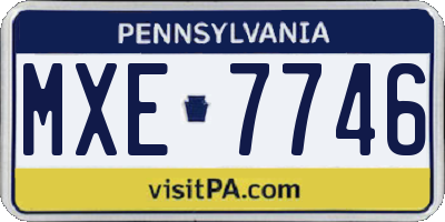 PA license plate MXE7746