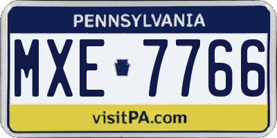 PA license plate MXE7766