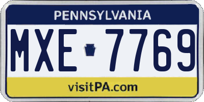 PA license plate MXE7769