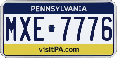 PA license plate MXE7776