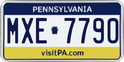 PA license plate MXE7790