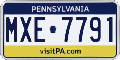 PA license plate MXE7791