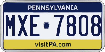 PA license plate MXE7808