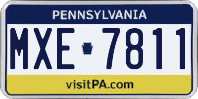 PA license plate MXE7811