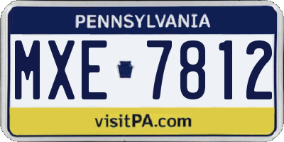 PA license plate MXE7812