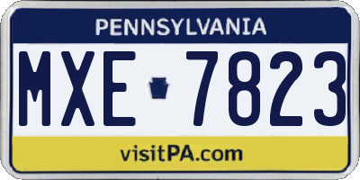 PA license plate MXE7823