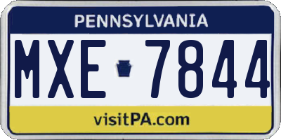 PA license plate MXE7844