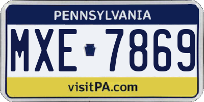 PA license plate MXE7869