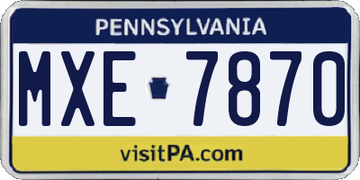 PA license plate MXE7870