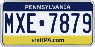 PA license plate MXE7879