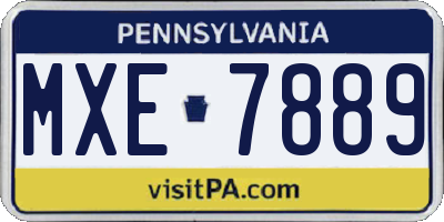 PA license plate MXE7889