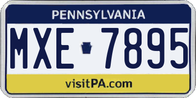 PA license plate MXE7895