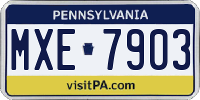 PA license plate MXE7903