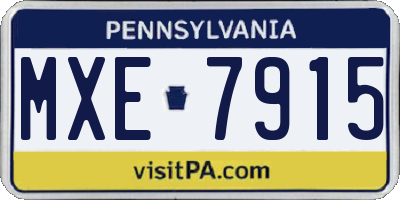 PA license plate MXE7915