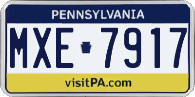 PA license plate MXE7917