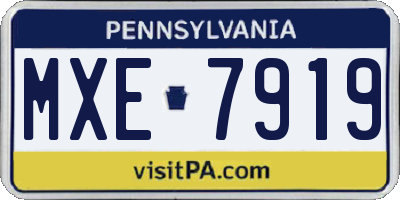 PA license plate MXE7919