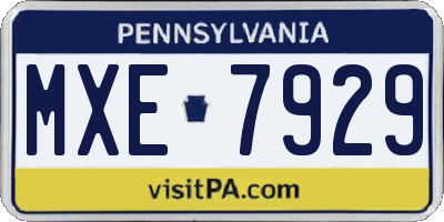 PA license plate MXE7929
