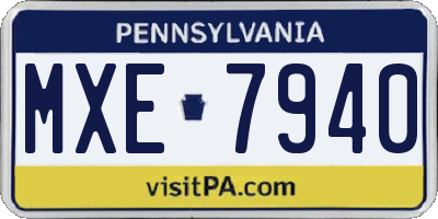 PA license plate MXE7940