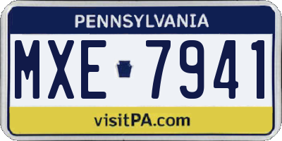 PA license plate MXE7941