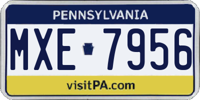 PA license plate MXE7956