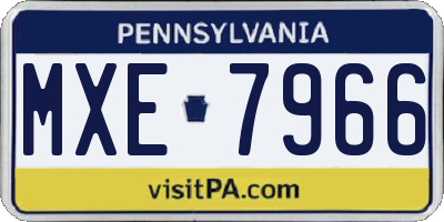 PA license plate MXE7966