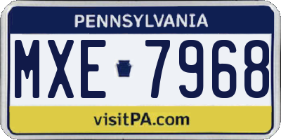 PA license plate MXE7968