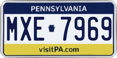 PA license plate MXE7969