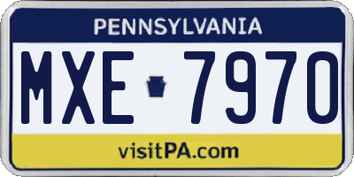 PA license plate MXE7970