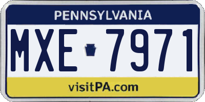 PA license plate MXE7971