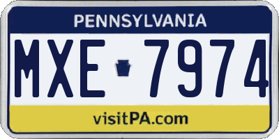 PA license plate MXE7974