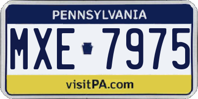 PA license plate MXE7975