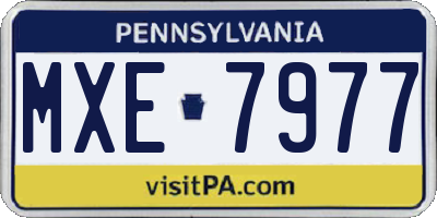 PA license plate MXE7977
