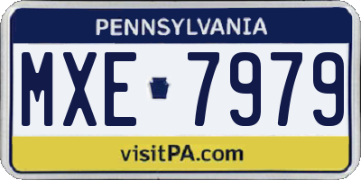 PA license plate MXE7979