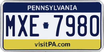 PA license plate MXE7980
