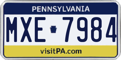 PA license plate MXE7984