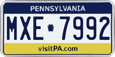 PA license plate MXE7992