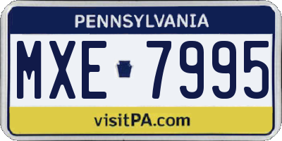 PA license plate MXE7995
