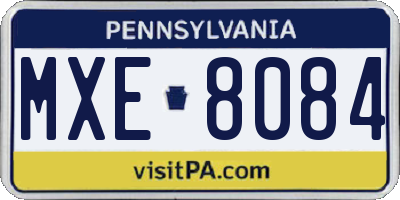 PA license plate MXE8084