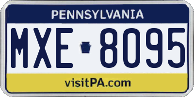 PA license plate MXE8095