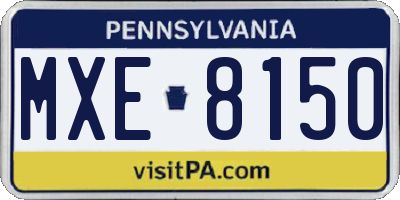 PA license plate MXE8150