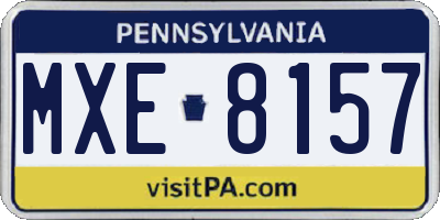 PA license plate MXE8157