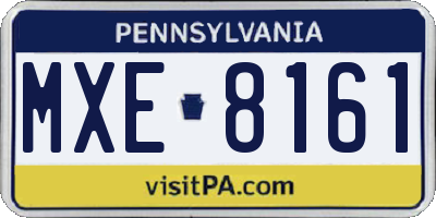 PA license plate MXE8161