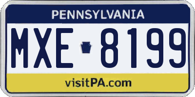 PA license plate MXE8199