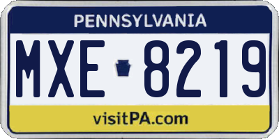 PA license plate MXE8219