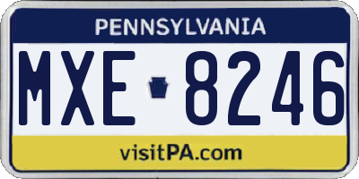 PA license plate MXE8246